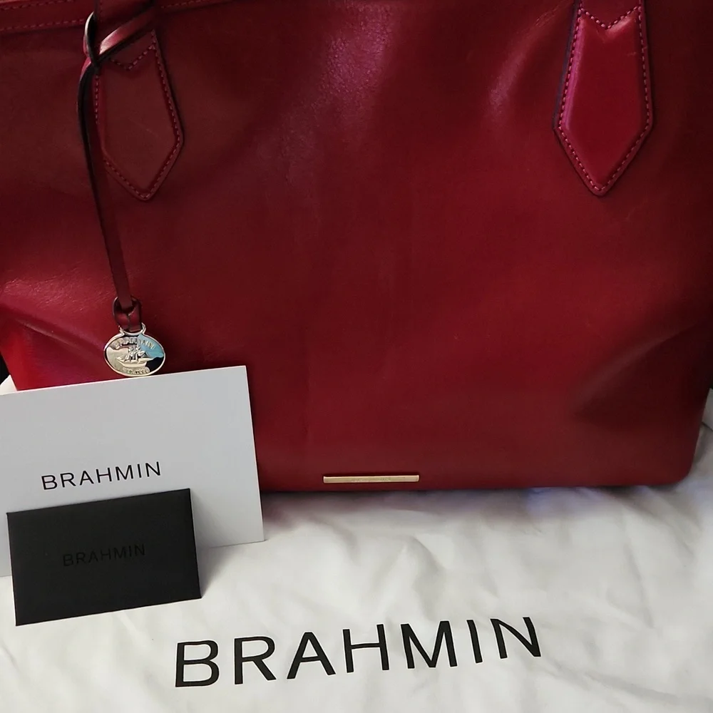 Brahmin Spacious Raspberry Leather Bag - Picture 2 of 14